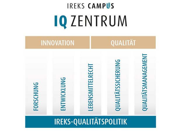 Illustration der fünf Säulen des IREKS-IQ-Zentrums